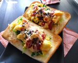 塩麹×ケチャップ＆豆苗×卵の和風トースト作り方5写真
