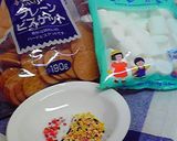 カラースプレーで♪簡単マシュマロおやつ作り方1写真