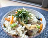 【簡単ご飯】きのこ人参ごぼうおあげさんの炊き込み作り方4写真