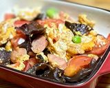 カラッと仕上げたキクラゲトマト玉子炒め作り方7写真