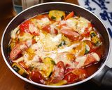 夏野菜とウインナーのトマトチーズ焼き😘🍺作り方5写真