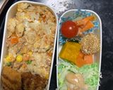 レンジ簡単クリーミーガパオ味炒飯弁当作り方16写真
