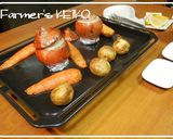 タマネギの肉詰めとごろごろ野菜のグリル作り方7写真