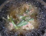 簡単スタミナＵＰ☆豚＆にんにくの茎の丼作り方4写真