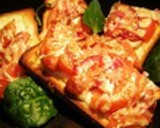 トマトとソーセージのカレーマヨトースト作り方7写真