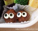 キャラ弁☆ミートボールでまっくろくろすけ作り方3写真