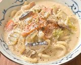 ☆豚肉と白菜のごま味噌豆乳うどん☆作り方6写真