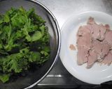 わさび菜と塩麹ハムのサラダ作り方1写真