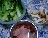 簡単❤青梗菜&エリンギ&ハムのクリーム煮作り方1写真