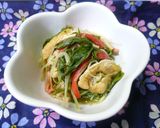 簡単☆水菜・かにかま・お揚げの煮びたし作り方4写真