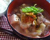 牛肉×白菜のごま風味塩麹粕汁作り方9写真