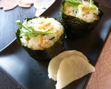 春菊×桜えびのわさび風味のおにぎり作り方4写真