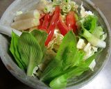 うるい+きゃべつ+パプリカの塩だれ味作り方3写真