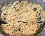 【保育園給食】法蓮草とベーコンのパスタ作り方6写真