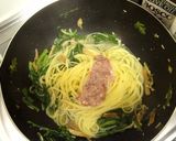春菊と酒盗のパスタ作り方6写真