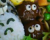 キャラ弁 ★ひじきでトトロおにぎり作り方7写真