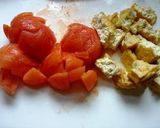トマトと厚揚げの味噌汁作り方1写真