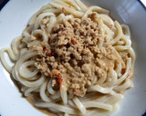 簡単☆釜揚げ風ごまだれそぼろうどん作り方3写真