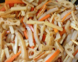 食感にやみつき☆蒟蒻とレンコンのきんぴら作り方5写真