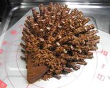 3D立体＊チョコのハリネズミ ケーキ♪作り方12写真