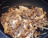 春が来た～豚肉と油揚げと春豆の黒酢炒作り方4写真
