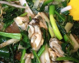 牡蠣と法蓮草のオイスターソース炒め作り方4写真