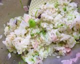 ハム×枝豆×貝割れ　梅ワサビ風味おにぎり作り方4写真