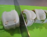 お弁当に♪竹輪＆レタスのぎゅうぎゅう巻き作り方3写真