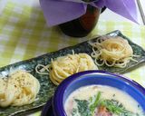 菜の花クリーム　春色つけスパゲティー作り方6写真