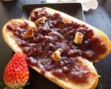 胡桃を乗せた　醤油＆あんトースト作り方3写真
