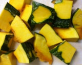 簡単おいしい★かぼちゃと厚揚げの煮物作り方1写真