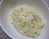 塩麹ご飯で　鮭梅わさび丼　～茶の香り作り方4写真