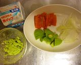 アボカドとサーモンのクリームパスタ作り方1写真