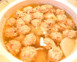 ✿京風♡ふわふわ鶏団子とかぶの煮物✿作り方5写真