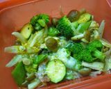 野菜とベーコンの梅酒風味レンジ蒸し作り方7写真
