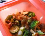 野菜とベーコンの梅酒風味レンジ蒸し作り方9写真