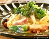 ■菜の花とベーコンのクリームパスタ■作り方7写真