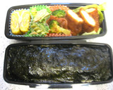 我家の定番弁当♪のり弁しっかり２段重ね♪作り方4写真