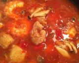 海老と鶏肉のトマトクリームパスタ作り方5写真