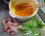 ■ 水菜とベーコンの卵炒め ■作り方1写真