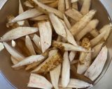 ゴボウと鶏もも肉の黒酢炒め作り方1写真