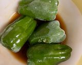 レンジで簡単！丸ごとピーマンの煮浸し作り方1写真
