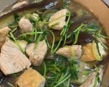 ナス鶏胸肉と厚揚げの柚こしょう煮込み作り方3写真