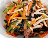 人参と小松菜とニラとえのきの豚挽肉炒め作り方5写真