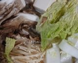 鶏ミンチ担々鍋お素麺入り作り方6写真