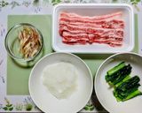 簡単昼食豚冷しゃぶ大根小松菜冷やしうどん作り方1写真