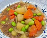 【簡単節約おばんざい】挽肉の肉じゃが風作り方4写真