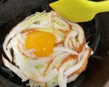 ちくわとねぎの巣ごもり卵作り方3写真