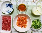 簡単ランチ！キムチと挽肉のクリームパスタ作り方1写真