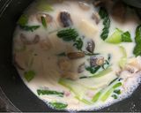具沢山のきのこのちんげん菜のミルクスープ作り方5写真